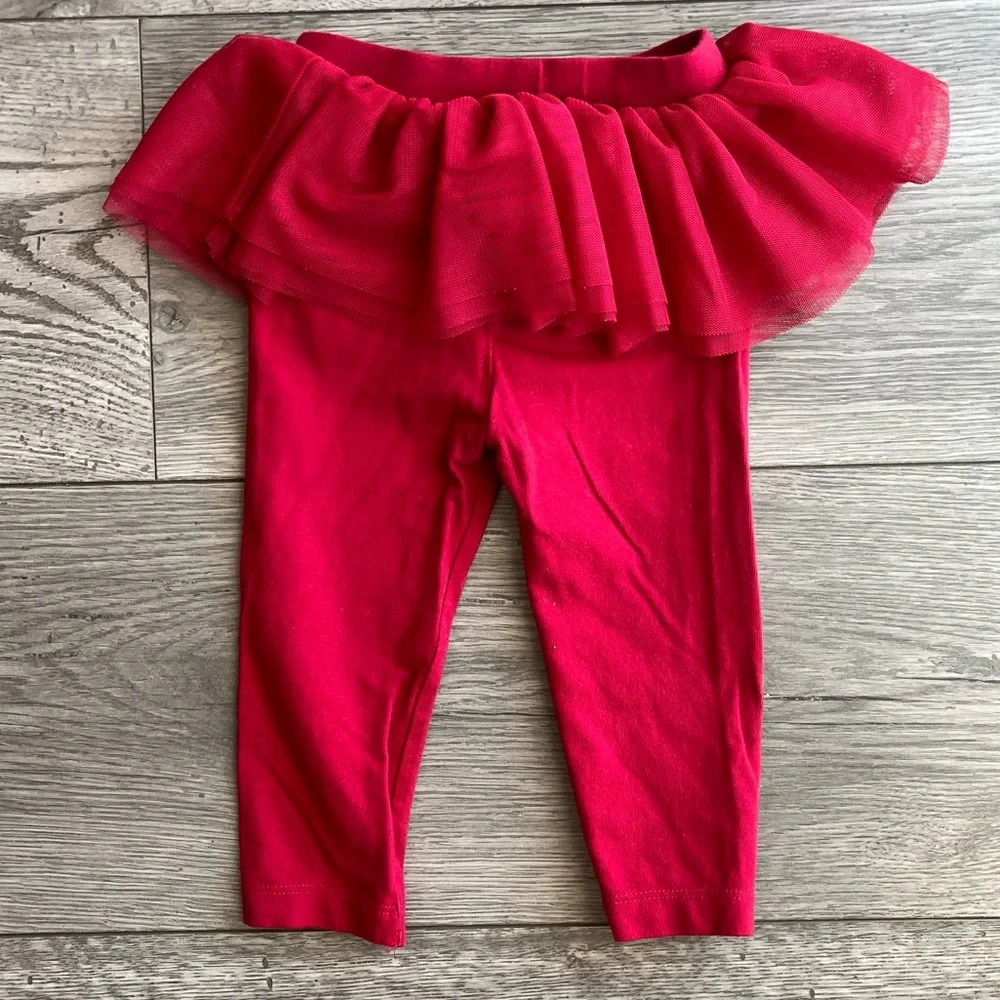 The Children’s Place Baby Girl Mesh TuTu Ruffle Legging Red Size: 6-9 Month